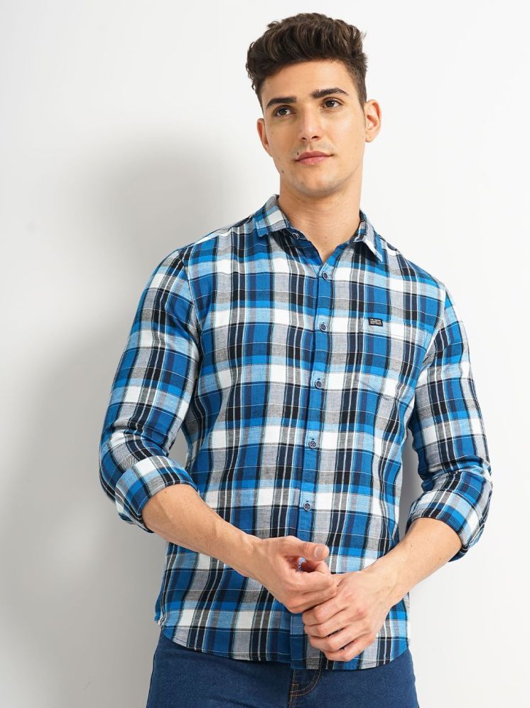     			The Indian Garage Co Slim Fit Tartan Checked Pure Cotton Casual Shirt