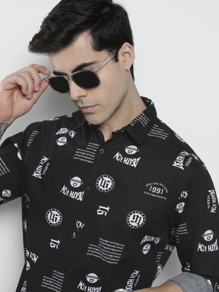     			The Indian Garage Co Men Black Classic Graphic Printed Casual Shirt