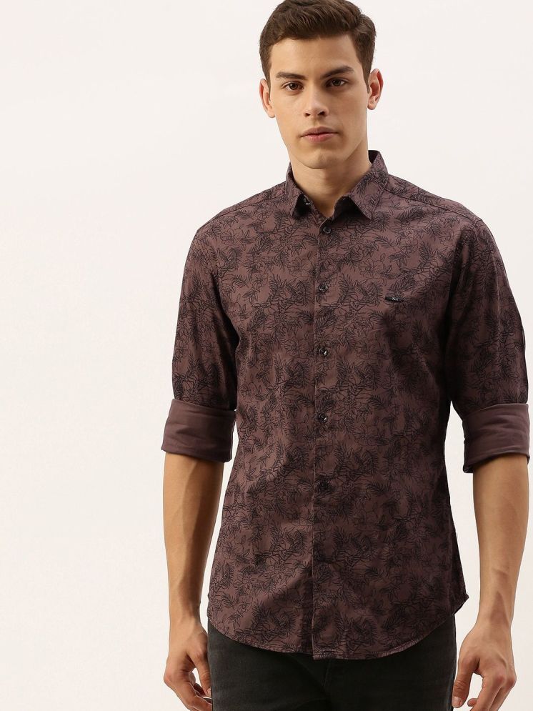     			The Indian Garage Co Men Brown Slim Fit Printed Casual Shirt