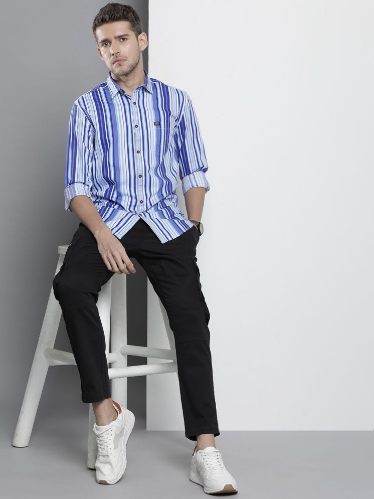     			The Indian Garage Co Slim Fit Opaque Striped Cotton Casual Shirt