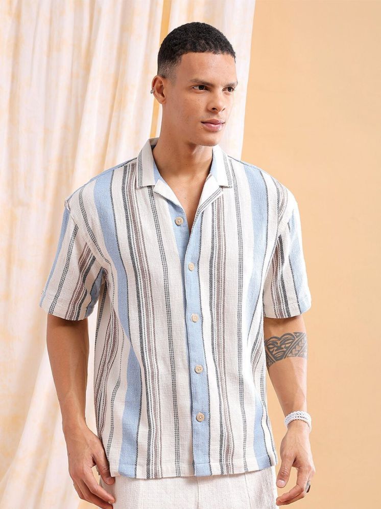     			The Indian Garage Co Striped Slim Fit Casual Shirt