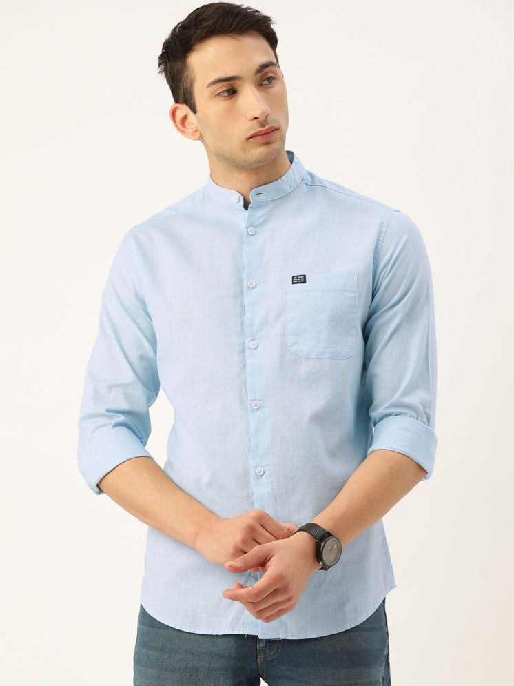     			The Indian Garage Co. 100% Cotton Slim Fit Solids Full Sleeves Men's Casual Shirt - Blue ( Pack of 1 )