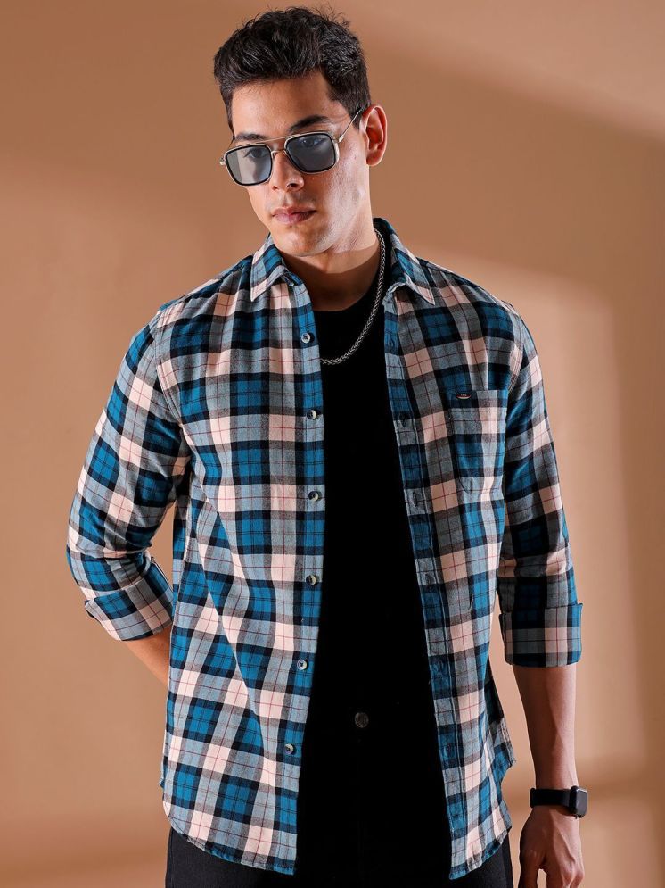     			The Indian Garage Co Men Slim Fit Buffalo Checks Opaque Checked Casual Shirt