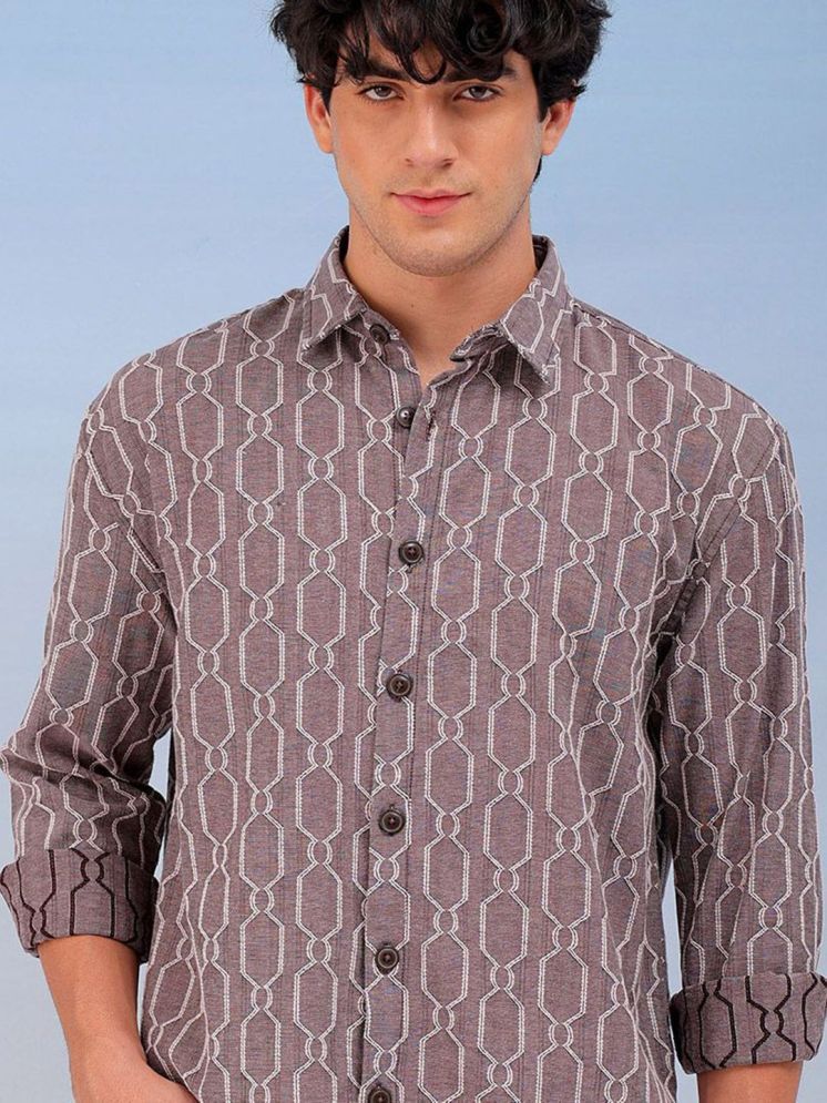     			The Indian Garage Co Men Spread Collar Solid Cotton Relaxed Fit Casual Shirt