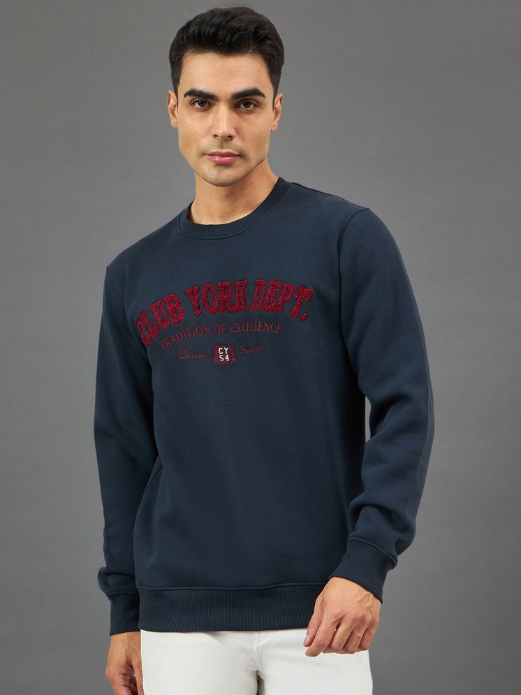     			Club York Fleece Round Neck Men's Sweatshirt - Navy ( Pack of 1 )