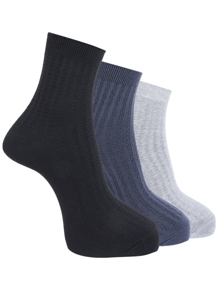     			Dollar Pack of 3 Men's Cotton Blend Ankle Length Socks ( Multicolor )