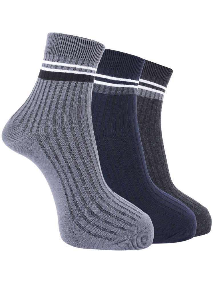     			Dollar Pack of 3 Men's Cotton Blend Ankle Length Socks ( Multicolor )