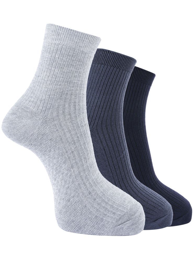     			Dollar Pack of 3 Men's Cotton Blend Ankle Length Socks ( Multicolor )