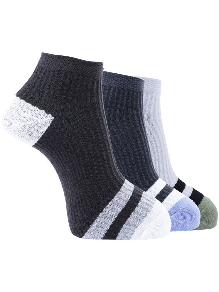     			Dollar Pack of 3 Men's Cotton Blend Ankle Length Socks ( Multicolor )