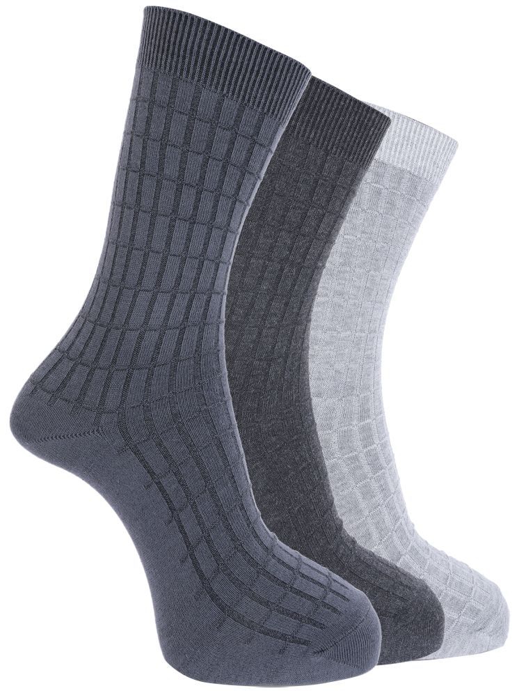     			Dollar Pack of 3 Men's Cotton Blend Full Length Socks ( Multicolor )