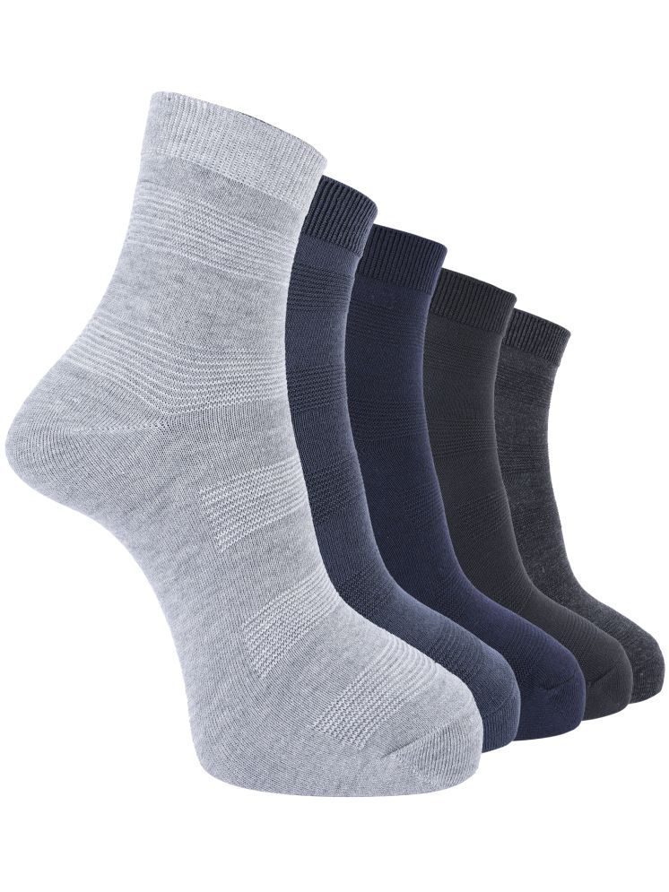     			Dollar Pack of 5 Men's Cotton Blend Ankle Length Socks ( Multicolor )