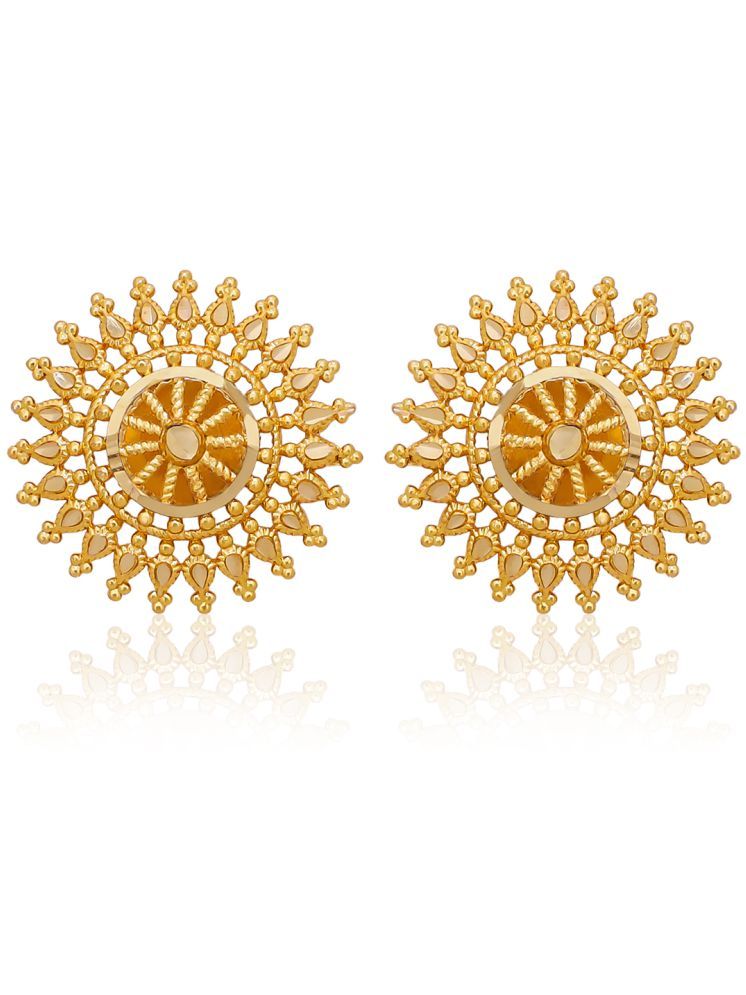     			Drashti Collection Golden Stud Earrings ( Pack of 1 )