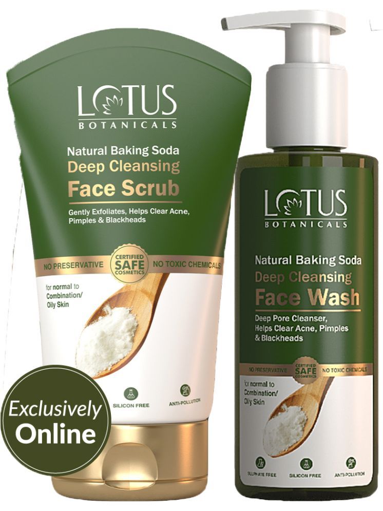     			Lotus Botanicals Baking Soda Face Wash 180ml , Face Scrub 100g (Pack of 2)