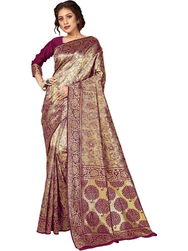     			Sariya Pack of 1 Jacquard Woven Saree With Blouse Piece ( Wine )