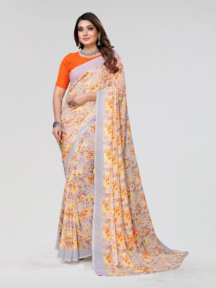     			ANAND SAREES Pack of 1 Georgette Printed Saree With Blouse Piece ( Orange )