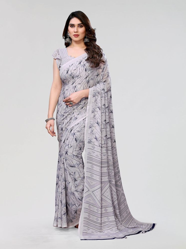     			ANAND SAREES Pack of 1 Georgette Printed Saree With Blouse Piece ( Grey )