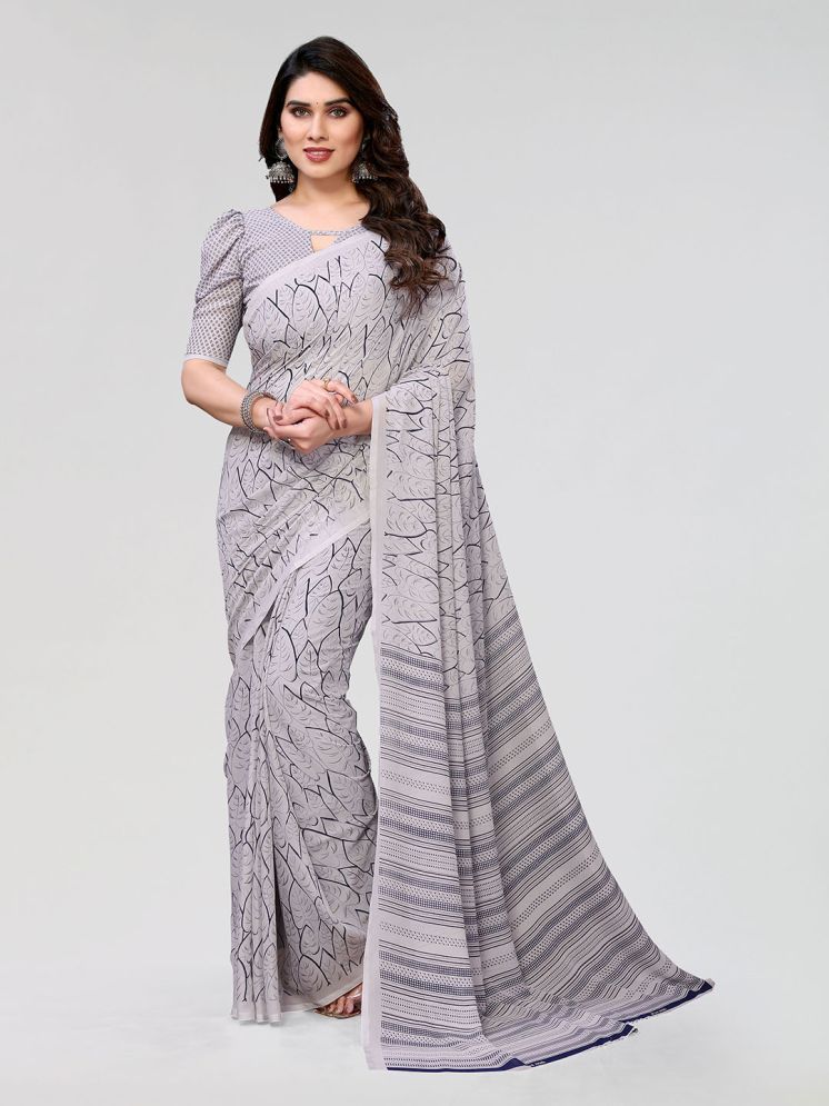     			ANAND SAREES Pack of 1 Georgette Printed Saree With Blouse Piece ( Grey )