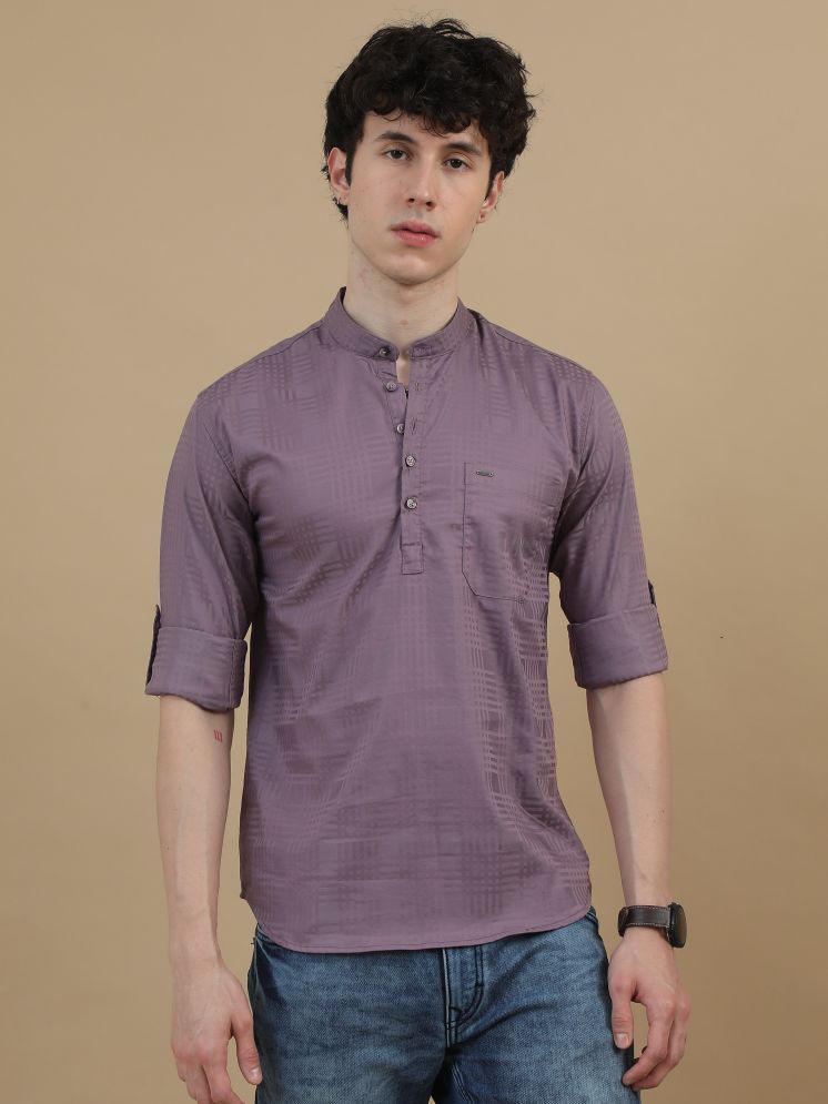     			Cool Colors 100% Cotton Slim Fit Checks Full Sleeves Men's Casual Shirt - Purple ( Pack of 1 )