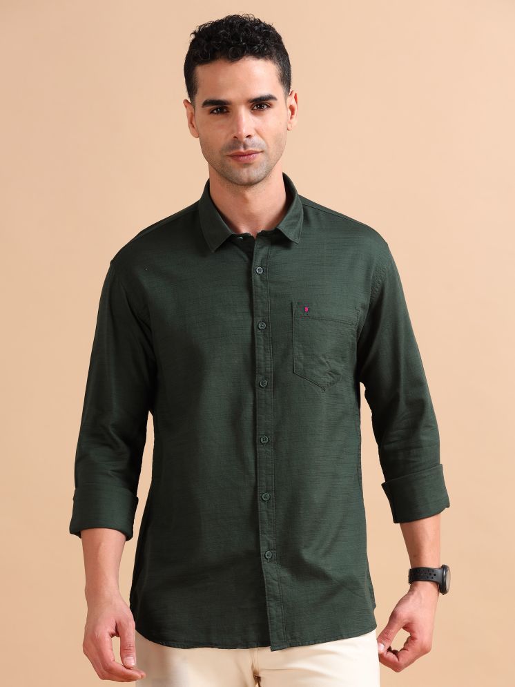     			Cool Colors 100% Cotton Slim Fit Solids Full Sleeves Men's Casual Shirt - Sea Green ( Pack of 1 )