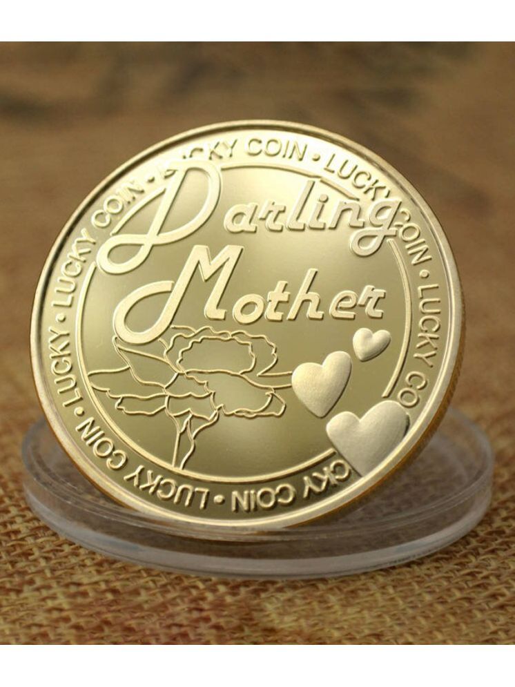     			Darling Mother Gold Plated Coins Mother's Day Gifts Happy Mothers Day Lucky Commemorative Coin (Gold Plated Coin with Luxury Box)