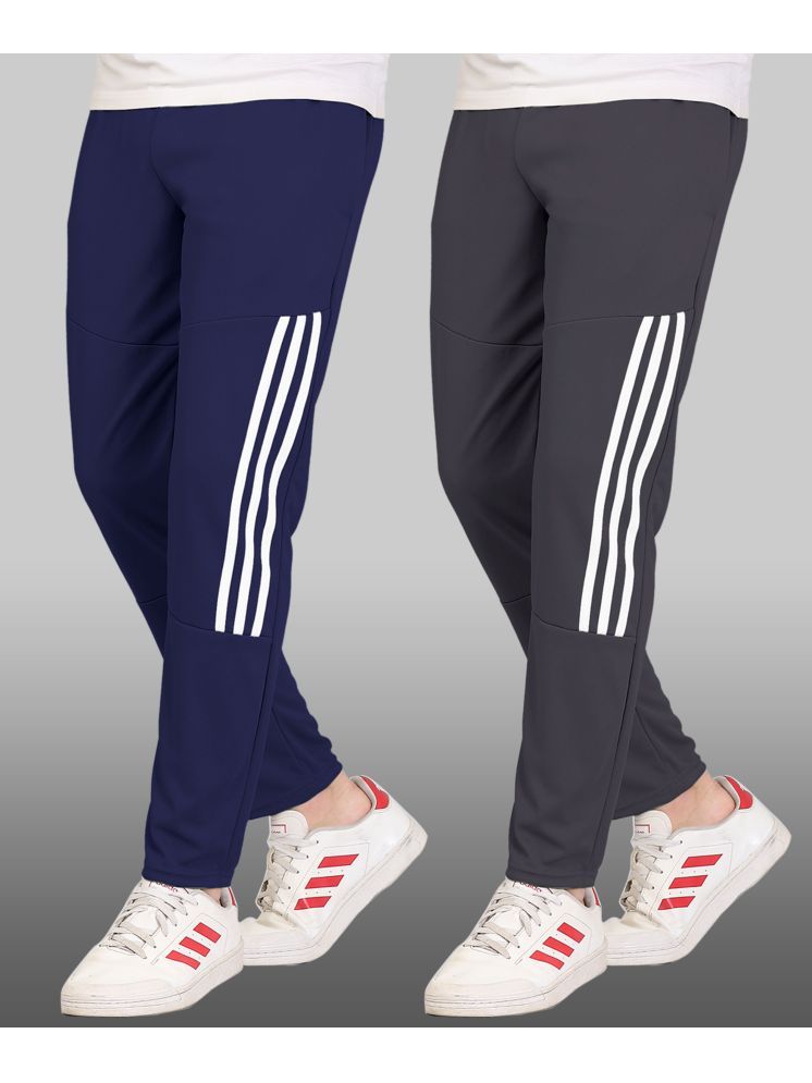     			FOXTER Blue Polyester Men's Trackpants ( Pack of 2 )