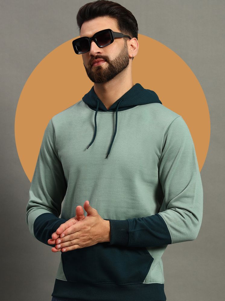     			Hushbucks Fleece Hooded Men's Sweatshirt - Mint Green ( Pack of 1 )