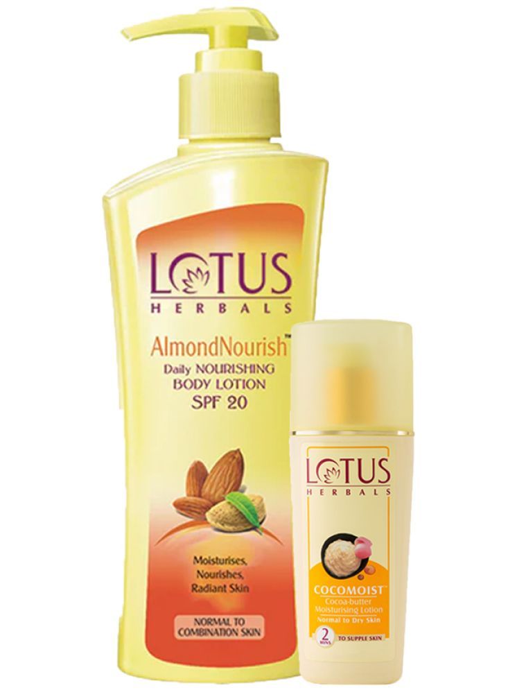     			Lotus Herbals Winter Kit Almondnourish Daily Nourishing Body Lotion 250ml , Cocomoist 80ml (Pack of 2)