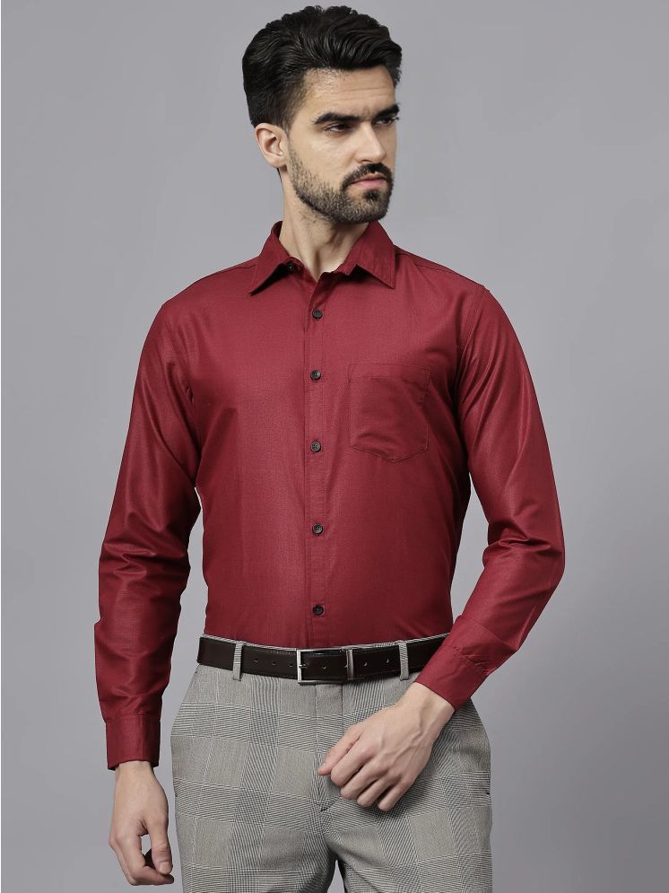     			Navkanj Cotton Blend Slim Fit Full Sleeves Men's Formal Shirt - Maroon ( Pack of 1 )