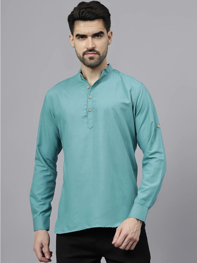     			Navkanj Turquoise Cotton Blend Men's Regular Kurta ( Pack of 1 )