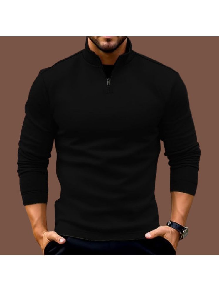     			Parona Fleece High Neck Men's Sweatshirt - Black ( Pack of 1 )