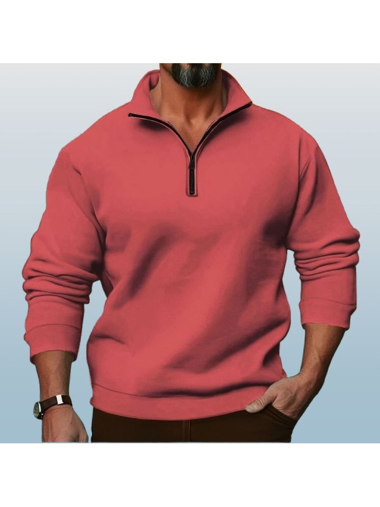     			Parona Fleece High Neck Men's Sweatshirt - Peach ( Pack of 1 )