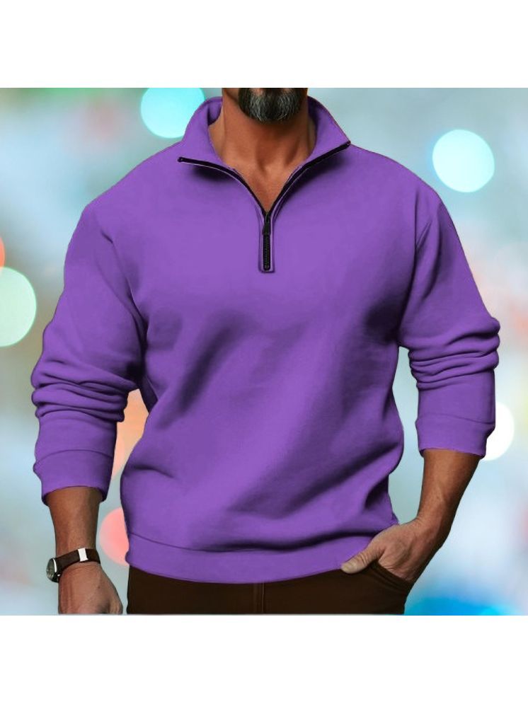     			Parona Fleece High Neck Men's Sweatshirt - Lavender ( Pack of 1 )