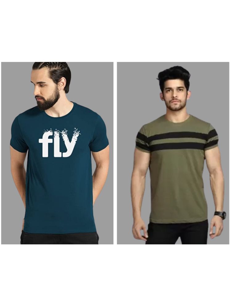     			attitude start of fashion Pack of 2 Polyester Regular Fit Men's T-Shirt ( Olive )