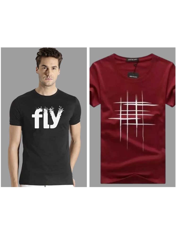     			attitude start of fashion Pack of 2 Polyester Regular Fit Men's T-Shirt ( Maroon )