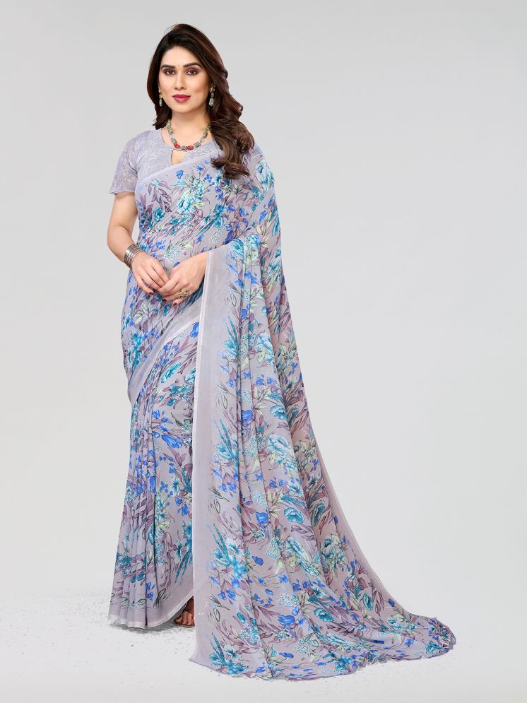     			ANAND SAREES Pack of 1 Georgette Printed Saree With Blouse Piece ( Blue )