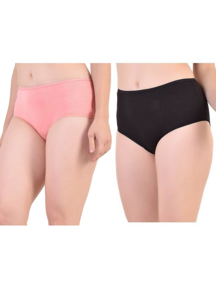     			BAMBOOLOGY Pack of 2 Viscose Briefs For Women ( Peach,Black )