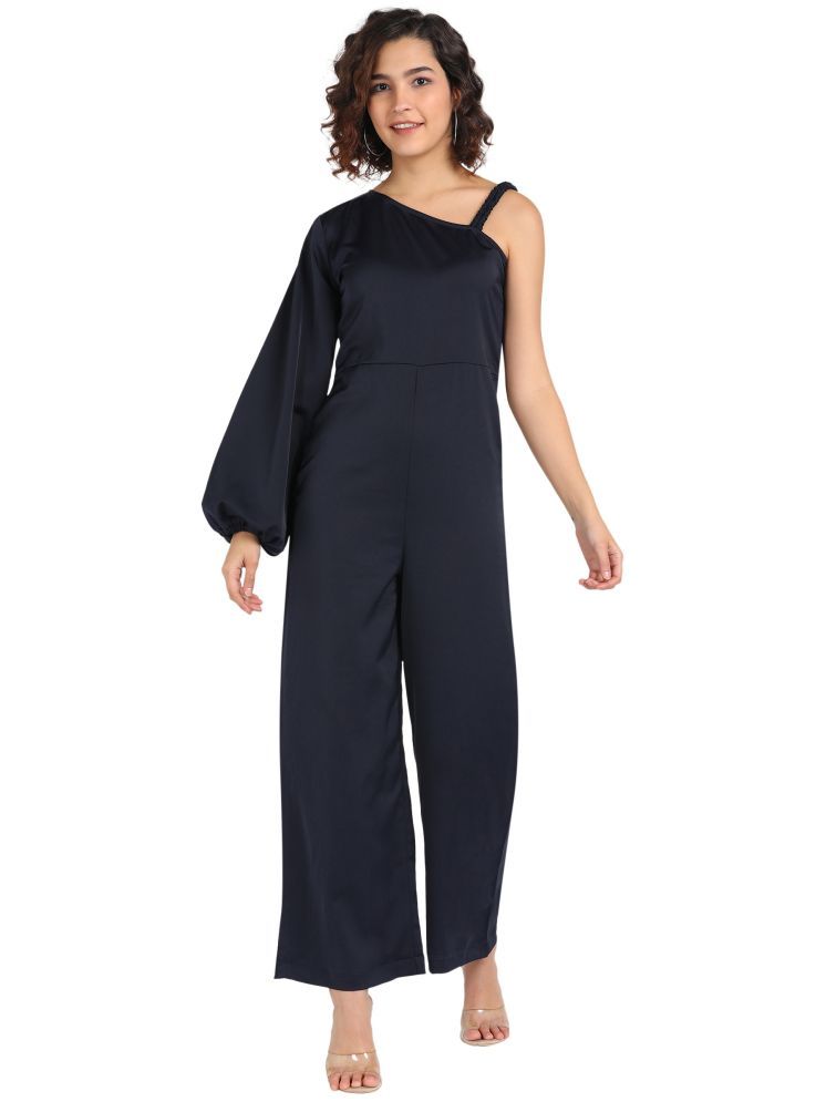     			Fashfun Chiffon Solid Full Length Women's Dungarees - Navy ( Pack of 1 )