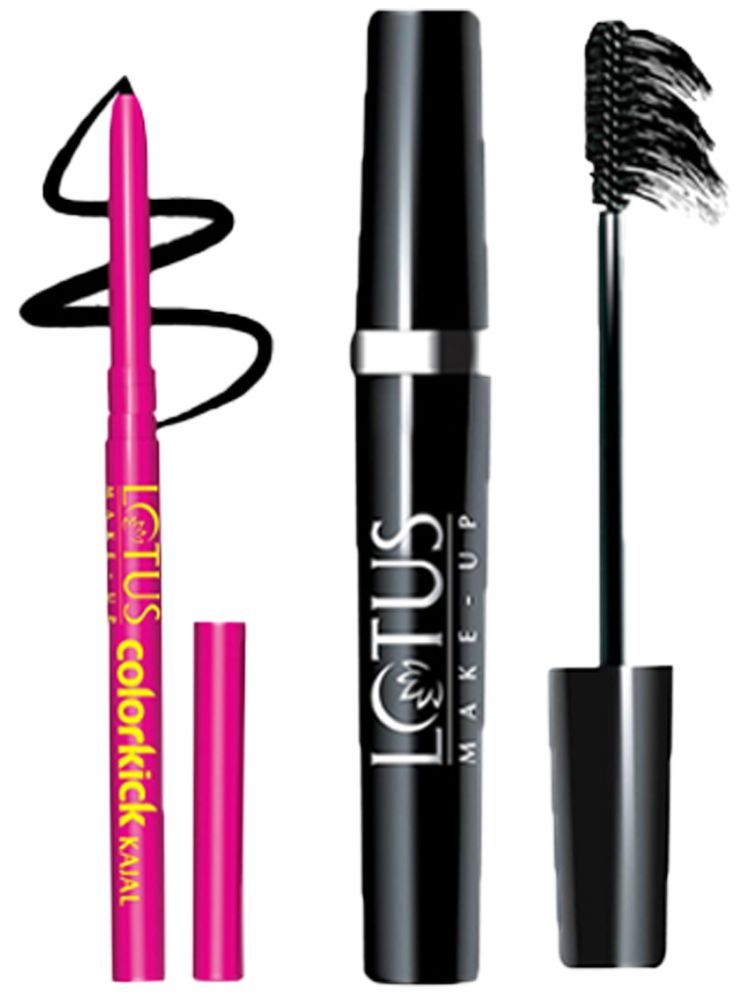     			Lotus Make-up ColorKick Kajal Black 0.35g , Maxlash Botanical Mascara 4g (Pack of 2)