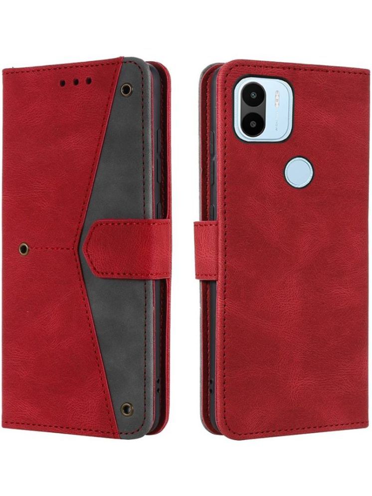     			Masque Red Flip Cover Artificial Leather Compatible For Redmi A1 Plus ( Pack of 1 )