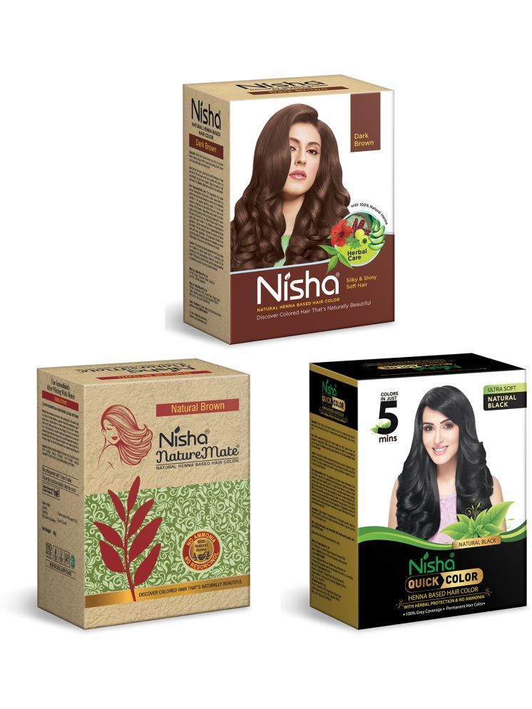     			Nisha Henna Based Color Ammonia Free Permanent Hair Color 180 g Dark Brown