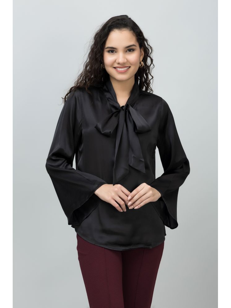     			Purys Black Satin Women's Tunic ( Pack of 1 )