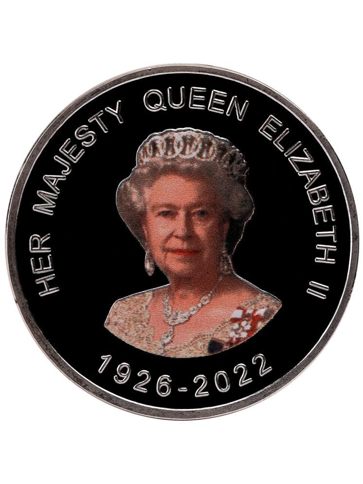     			Queen Elizabeth II Commemorative Queens Coin The Queen's Commemorative Badge Gift Merchandise Memorabilia Souvenir 2022 Commemorative Her Majesty Queen Elizabeth Gift Silver Plated Coin