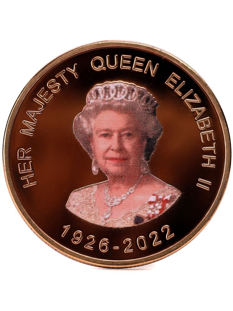     			Queen Elizabeth II Commemorative Queens Coin The Queen's Commemorative Badge Gift Merchandise Memorabilia Souvenir 2022 Commemorative Her Majesty Queen Elizabeth Gold Plated Coin Gift