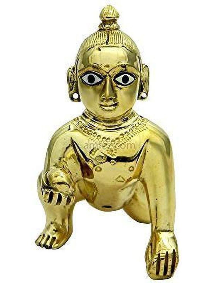     			Shri Astha Vinayak Brass Lord Krishna Idol ( 6 cm )