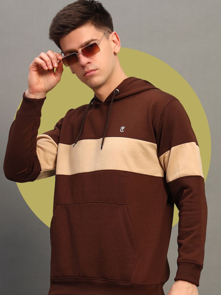     			THE CASUALS Cotton Blend Hooded Men's Sweatshirt - Brown ( Pack of 1 )