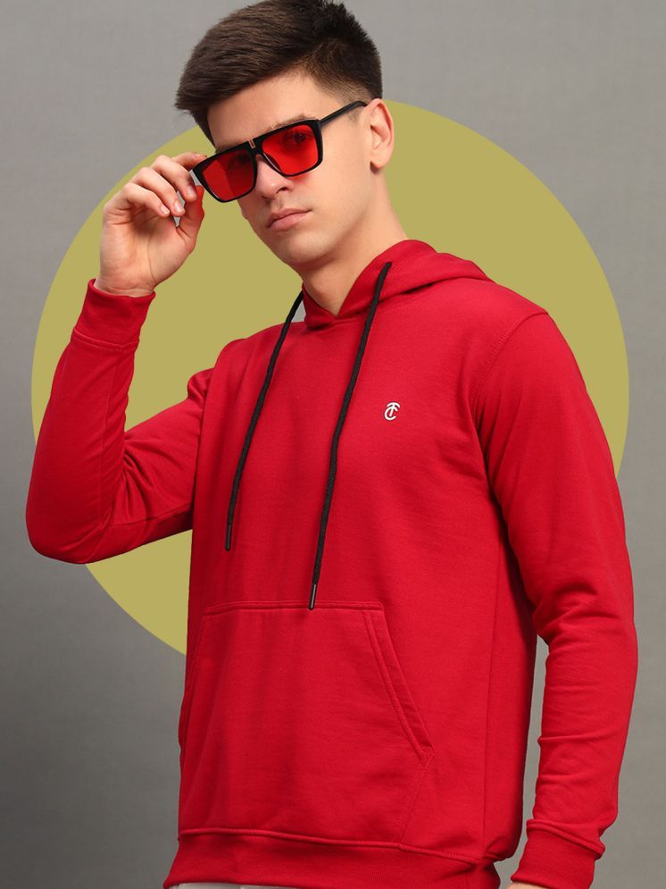     			THE CASUALS Cotton Blend Hooded Men's Sweatshirt - Red ( Pack of 1 )