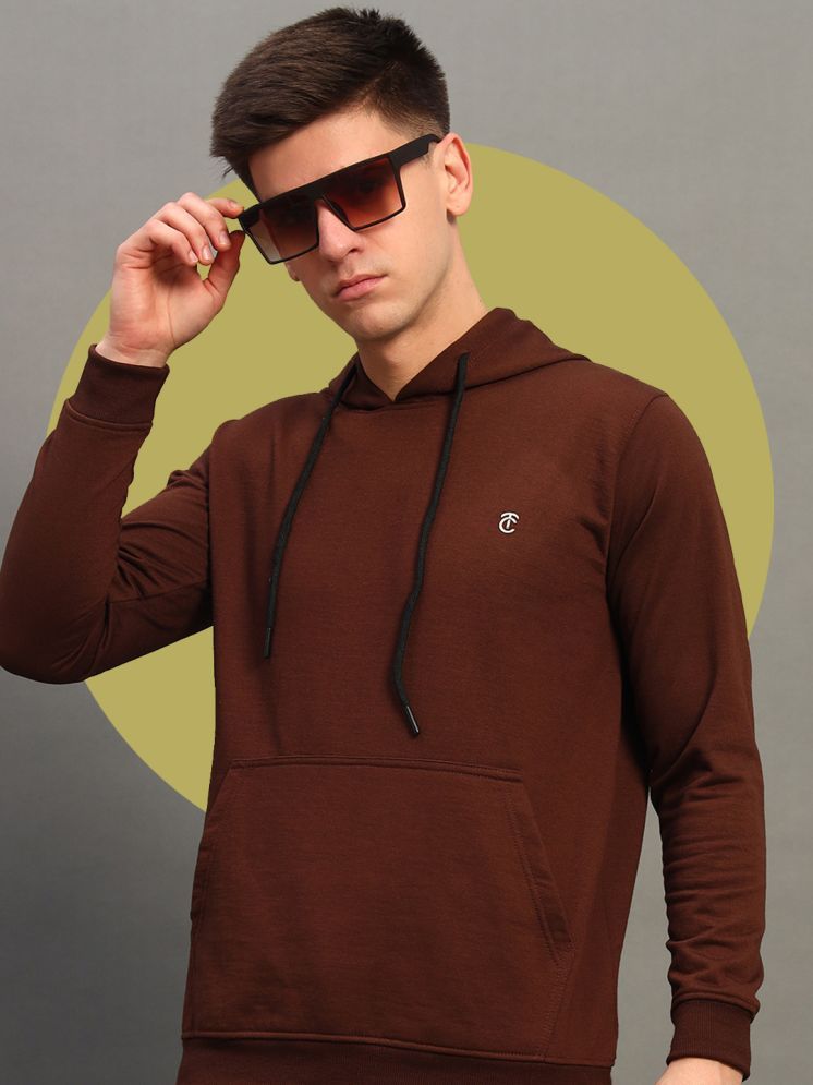     			THE CASUALS Cotton Blend Hooded Men's Sweatshirt - Brown ( Pack of 1 )