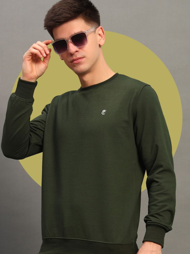     			THE CASUALS Cotton Blend Round Neck Men's Sweatshirt - Green ( Pack of 1 )