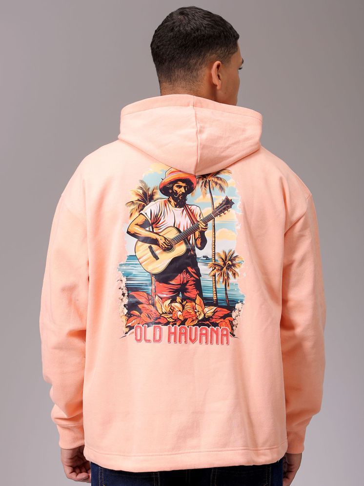     			The Indian Garage Co. Polyester Hooded Men's Sweatshirt - Peach ( Pack of 1 )