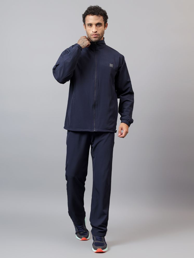     			Vector X Navy Polyester Regular Fit Solid Men's Sports Tracksuit ( Pack of 1 )